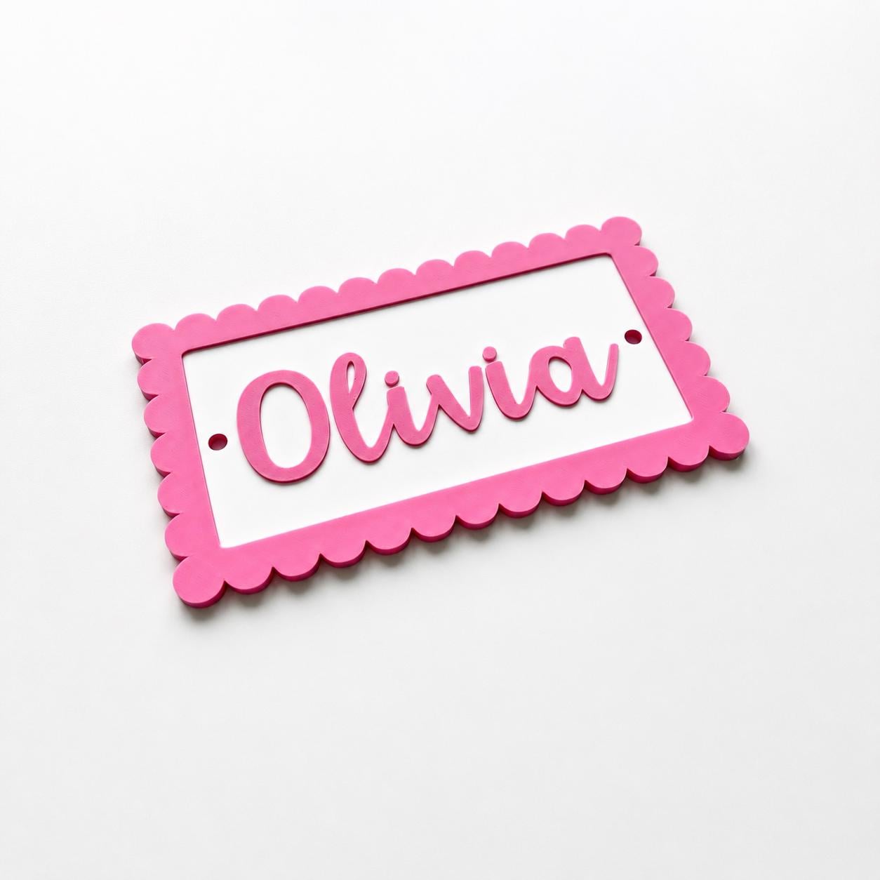 Personalised Name Door Sign – Custom Girls Bedroom Pink Decoration Plate Plaque