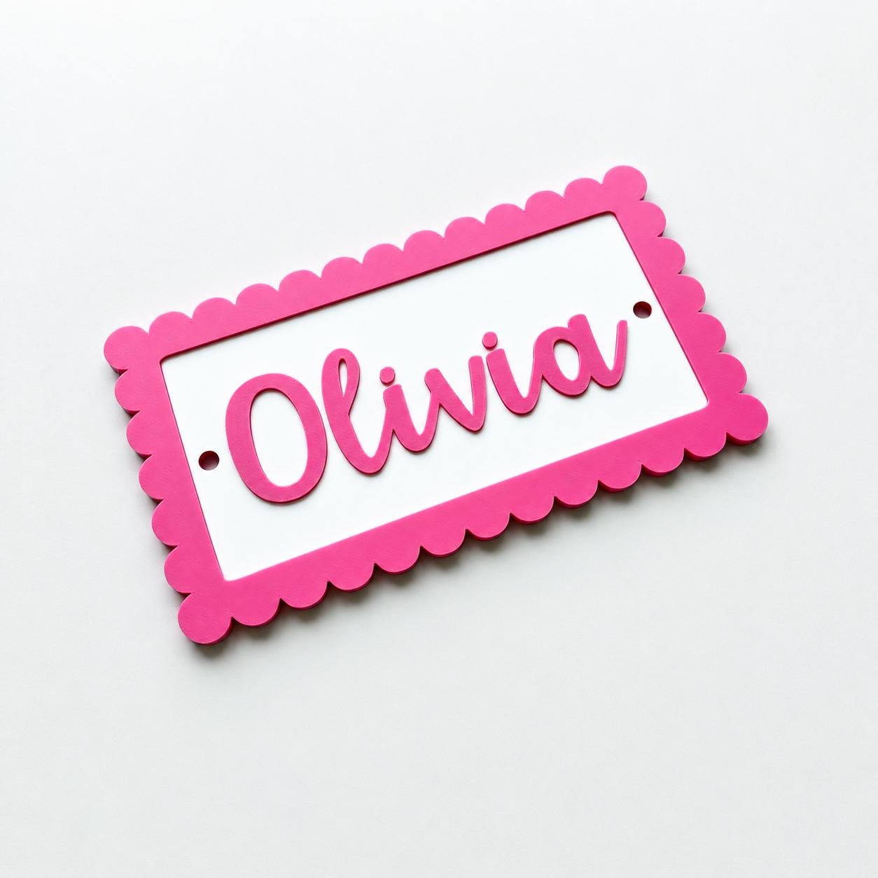 Personalised Name Door Sign – Custom Girls Bedroom Pink Decoration Plate Plaque