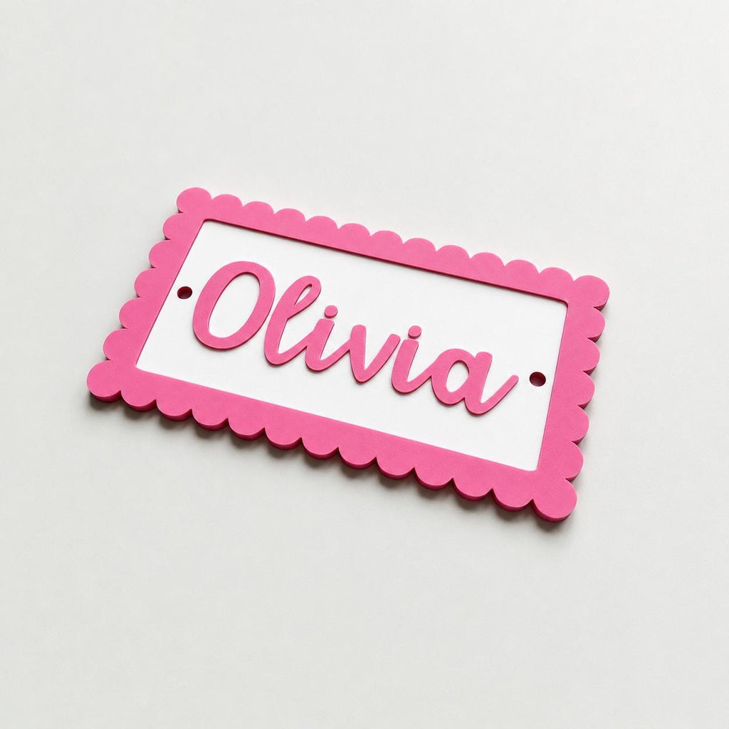 Personalised Name Door Sign – Custom Girls Bedroom Pink Decoration Plate Plaque