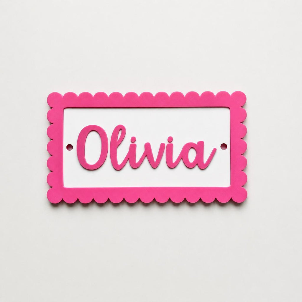 Personalised Name Door Sign – Custom Girls Bedroom Pink Decoration Plate Plaque