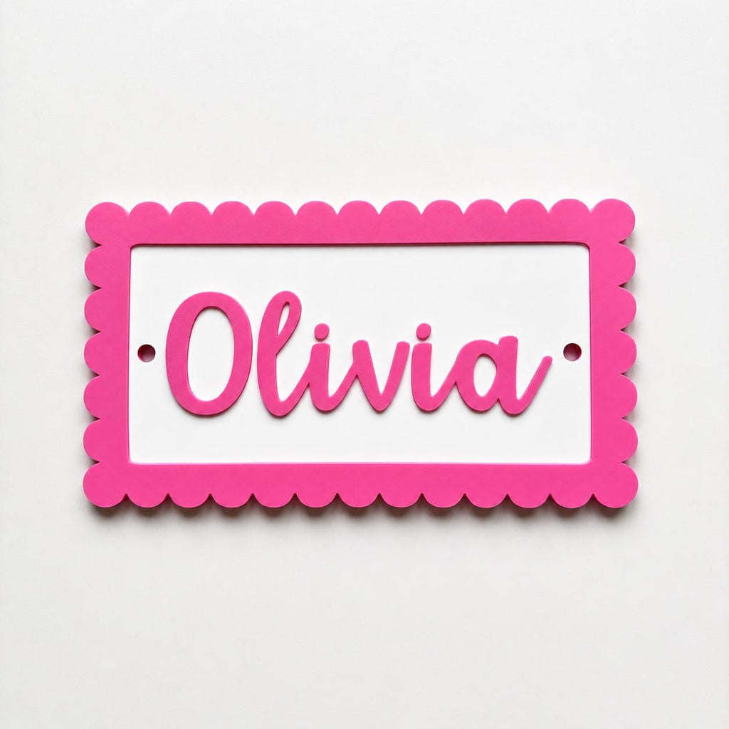 Personalised Name Door Sign – Custom Girls Bedroom Pink Decoration Plate Plaque