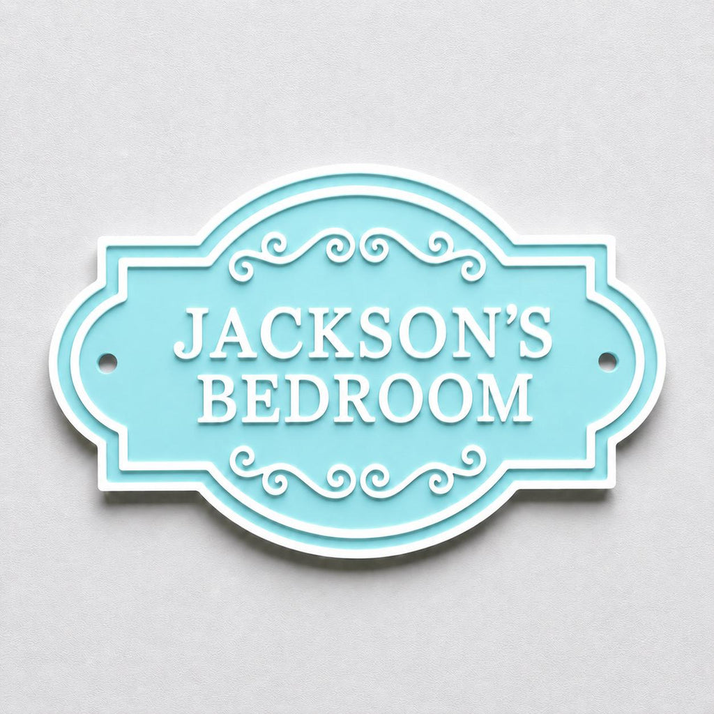 Personalised Kids Name Door Sign – Custom Girls Boys Bedroom Decoration Plate