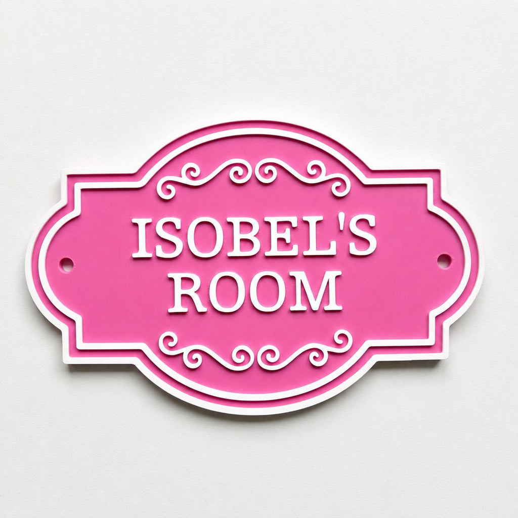 Personalised Kids Name Door Sign – Custom Girls Boys Bedroom Decoration Plate