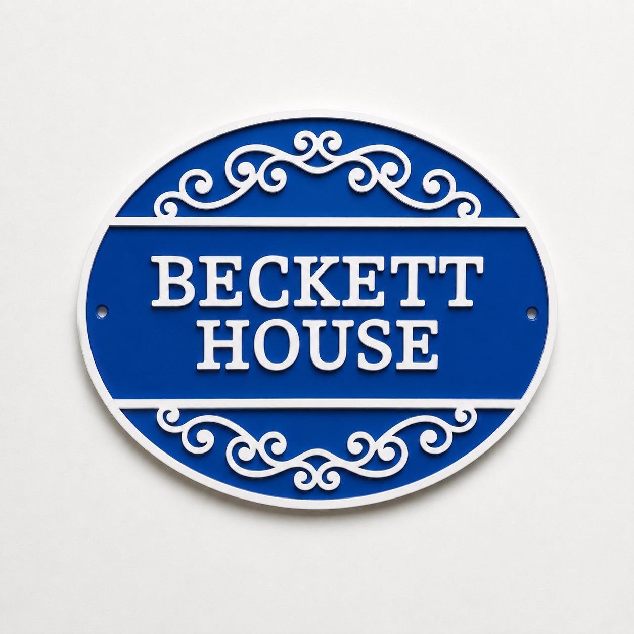 Personalised Text Sign Custom House Name Number Blue Plaque Garden Wall Plate