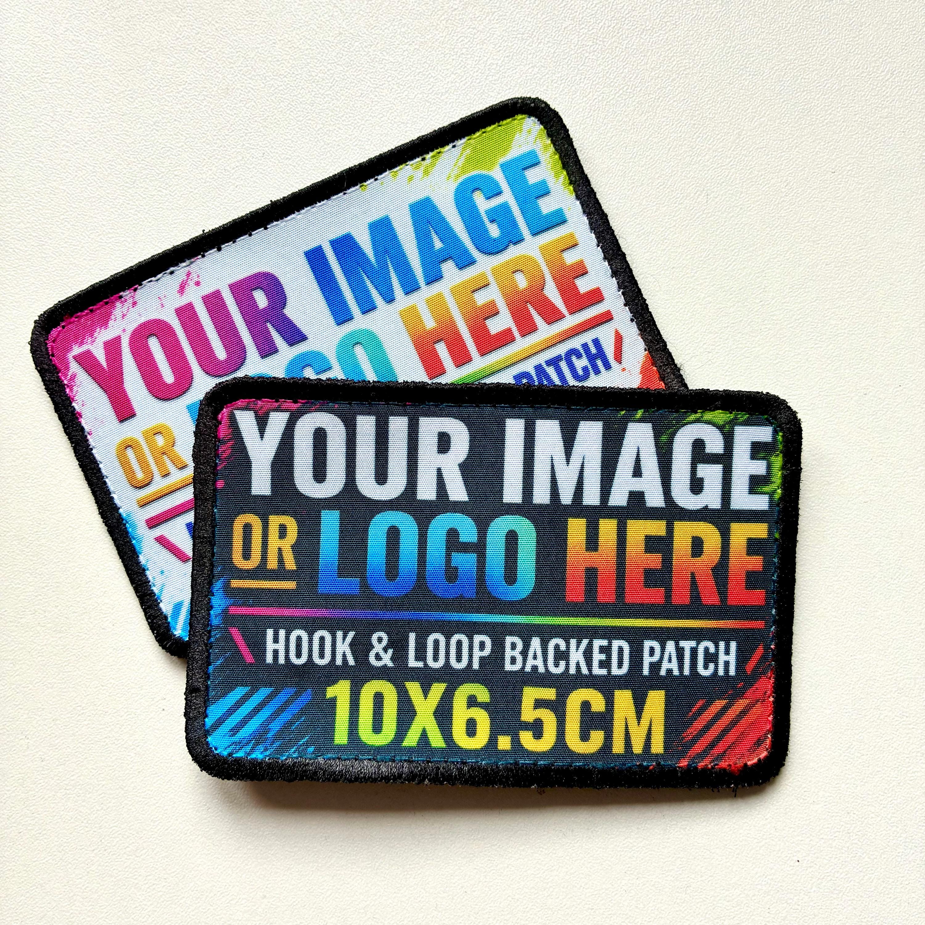 Personalised Printed Patch Hook & Loop Custom Photo Logo Image Text Badge