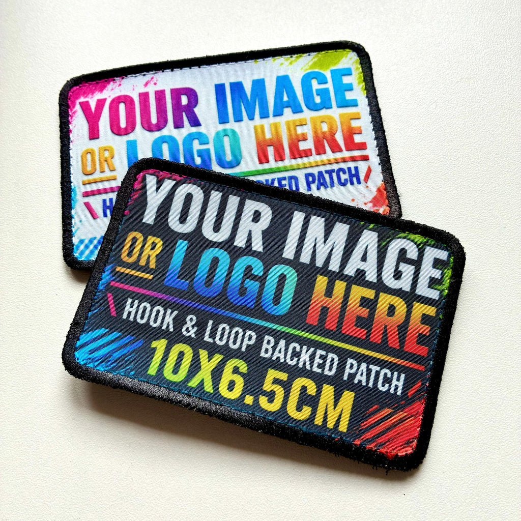 Personalised Printed Patch Hook & Loop Custom Photo Logo Image Text Badge