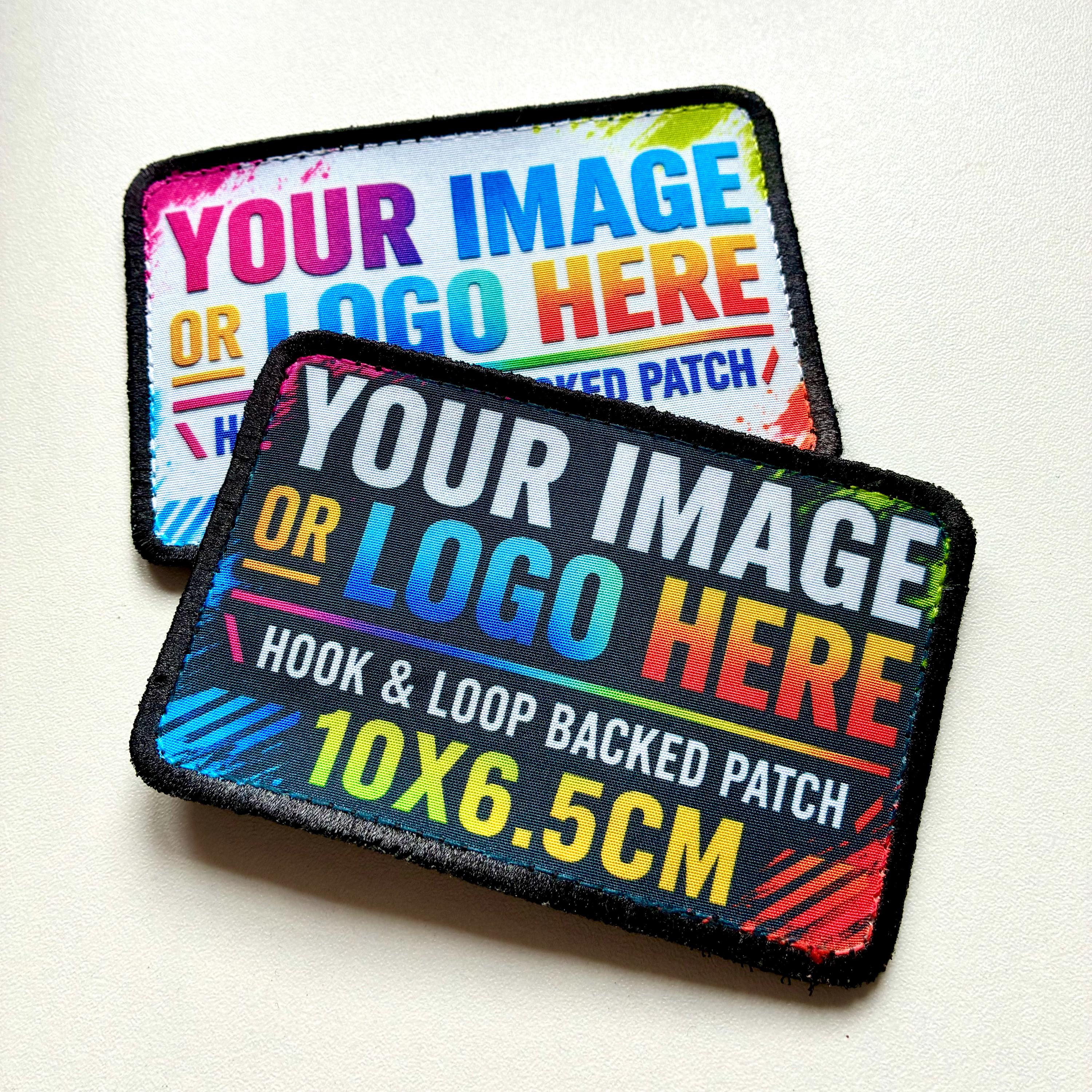Personalised Printed Patch Hook & Loop Custom Photo Logo Image Text Badge