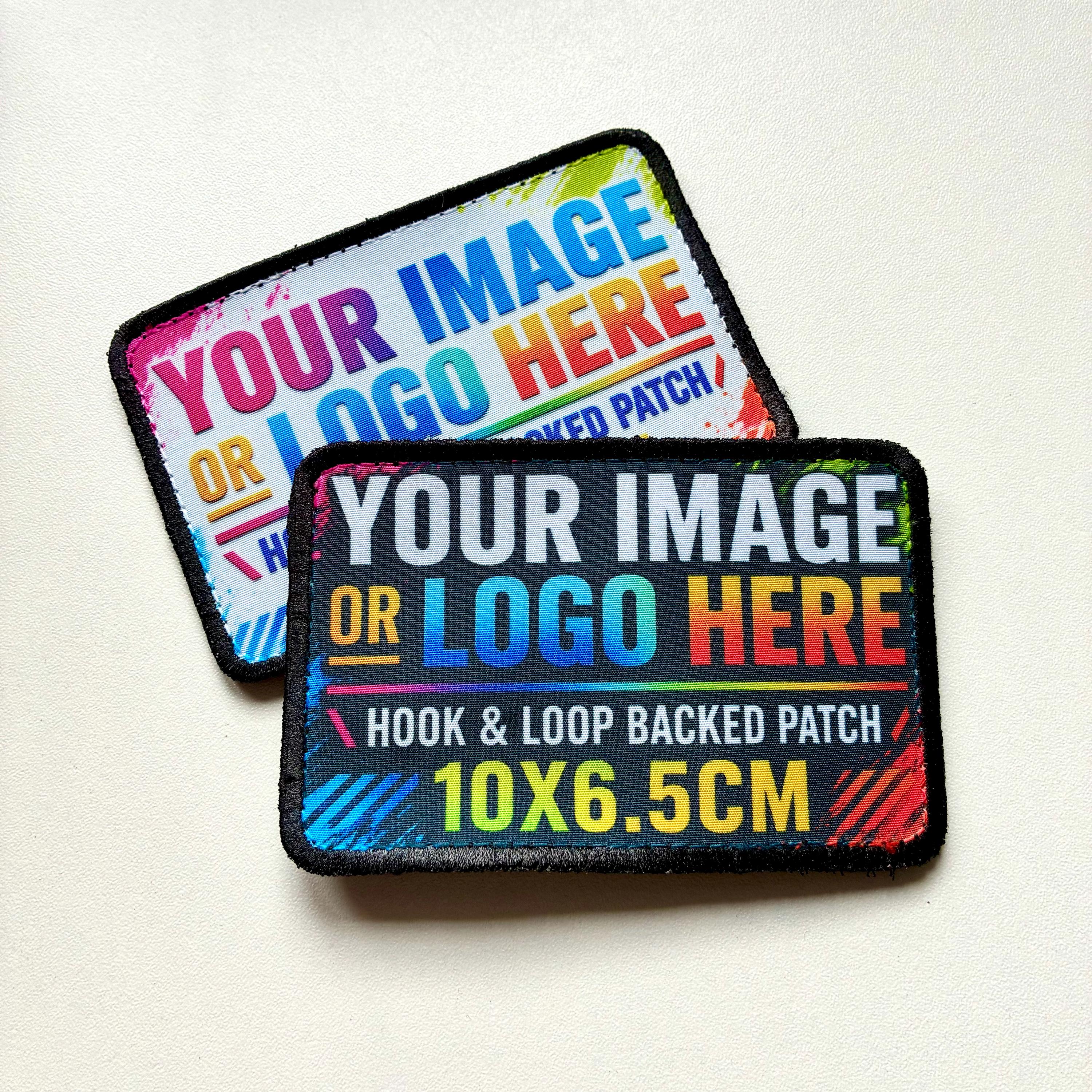 Personalised Printed Patch Hook & Loop Custom Photo Logo Image Text Badge