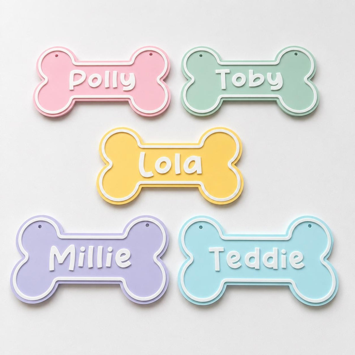 Personalised Dog Name Bone Sign – Custom Pet Crate Cage House Decoration Plate