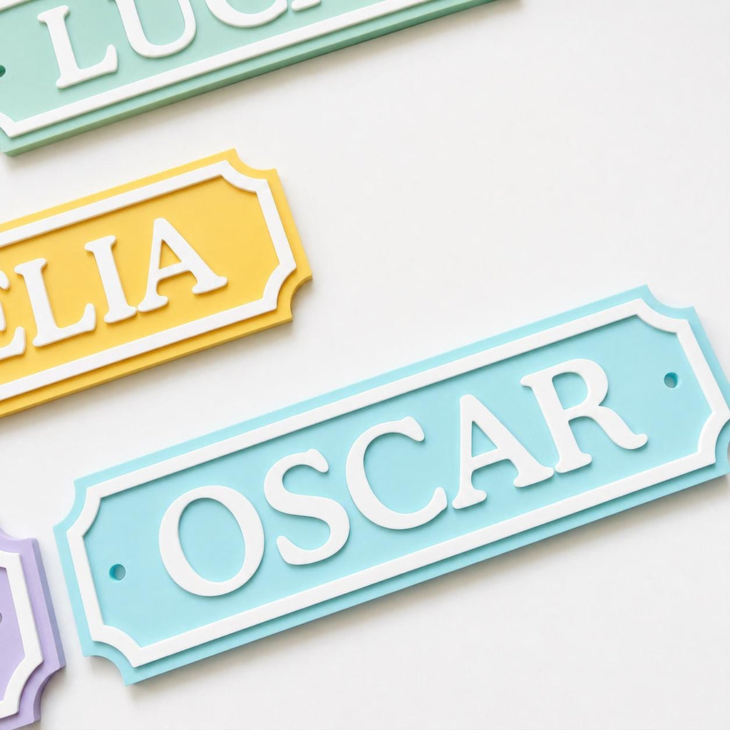 Personalised Kids Name Door Sign – Custom Girls Boys Bedroom Decoration Plate