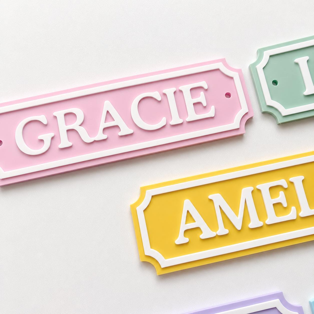 Personalised Kids Name Door Sign – Custom Girls Boys Bedroom Decoration Plate