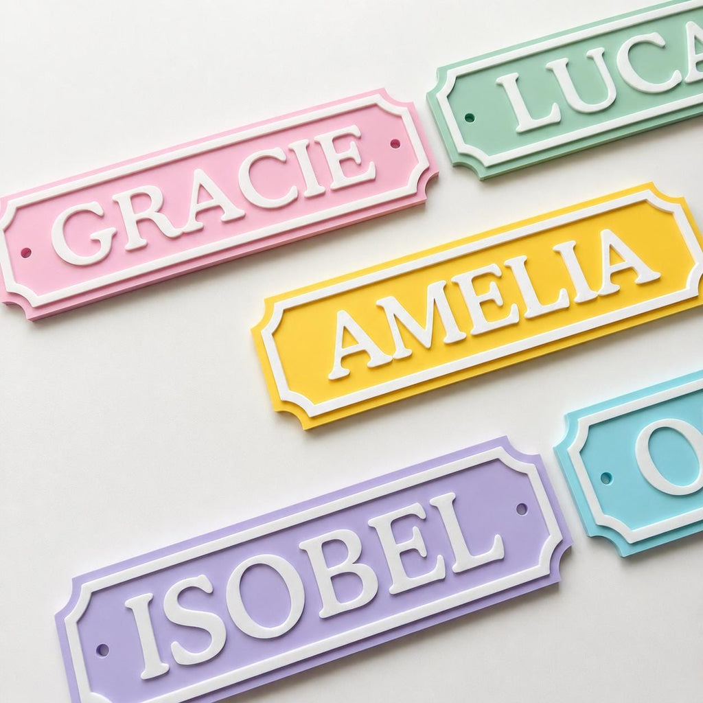 Personalised Kids Name Door Sign – Custom Girls Boys Bedroom Decoration Plate