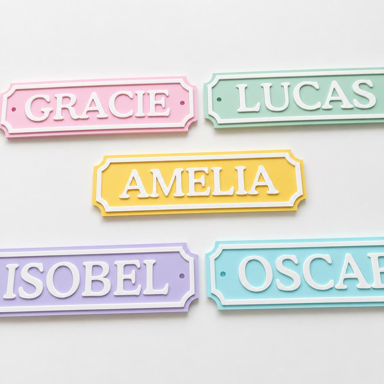 Personalised Kids Name Door Sign – Custom Girls Boys Bedroom Decoration Plate