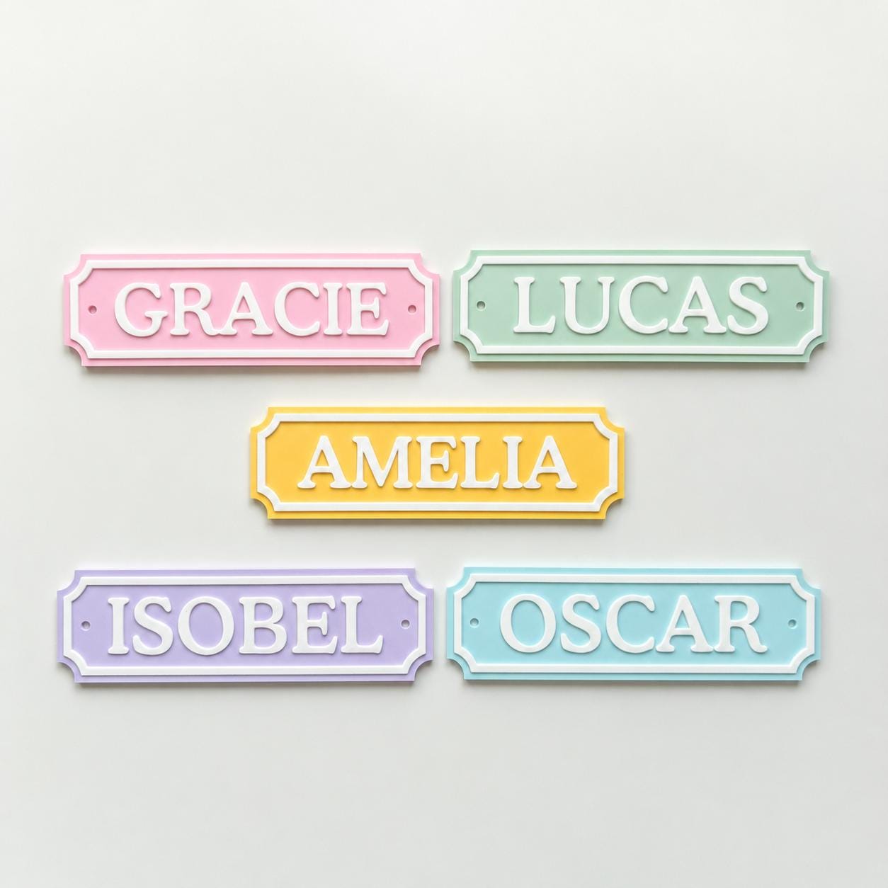Personalised Kids Name Door Sign – Custom Girls Boys Bedroom Decoration Plate