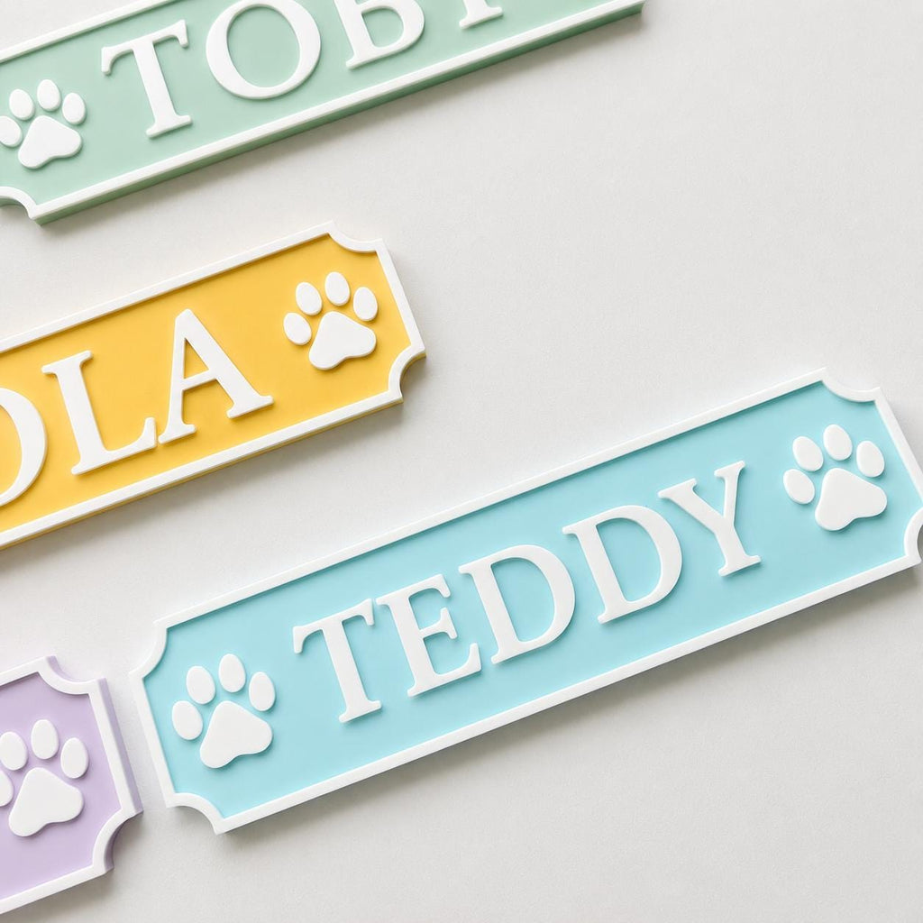 Personalised Dog Name Paw Sign – Custom Pet Crate Cage House Decoration Plate