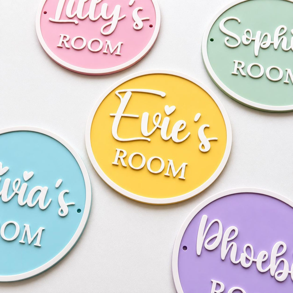 Personalised Name Door Sign – Custom Girls Bedroom Pink Decoration Plate Plaque