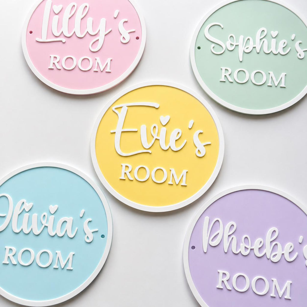 Personalised Name Door Sign – Custom Girls Bedroom Pink Decoration Plate Plaque