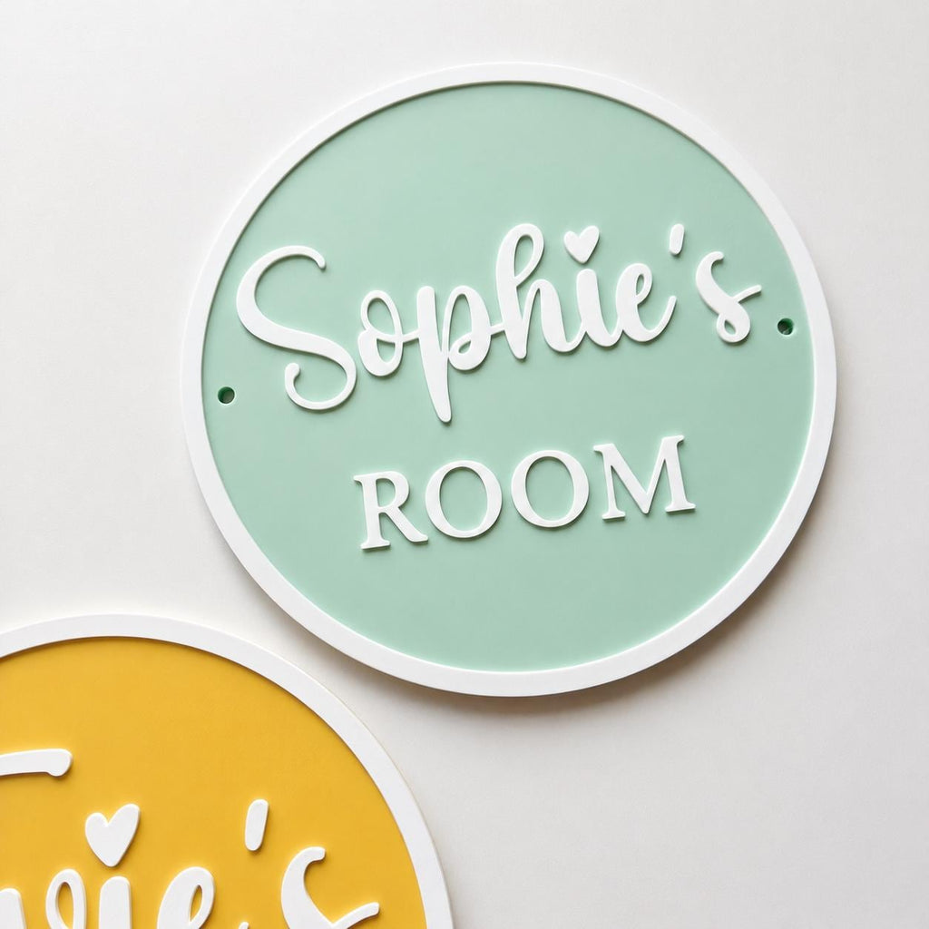 Personalised Name Door Sign – Custom Girls Bedroom Pink Decoration Plate Plaque