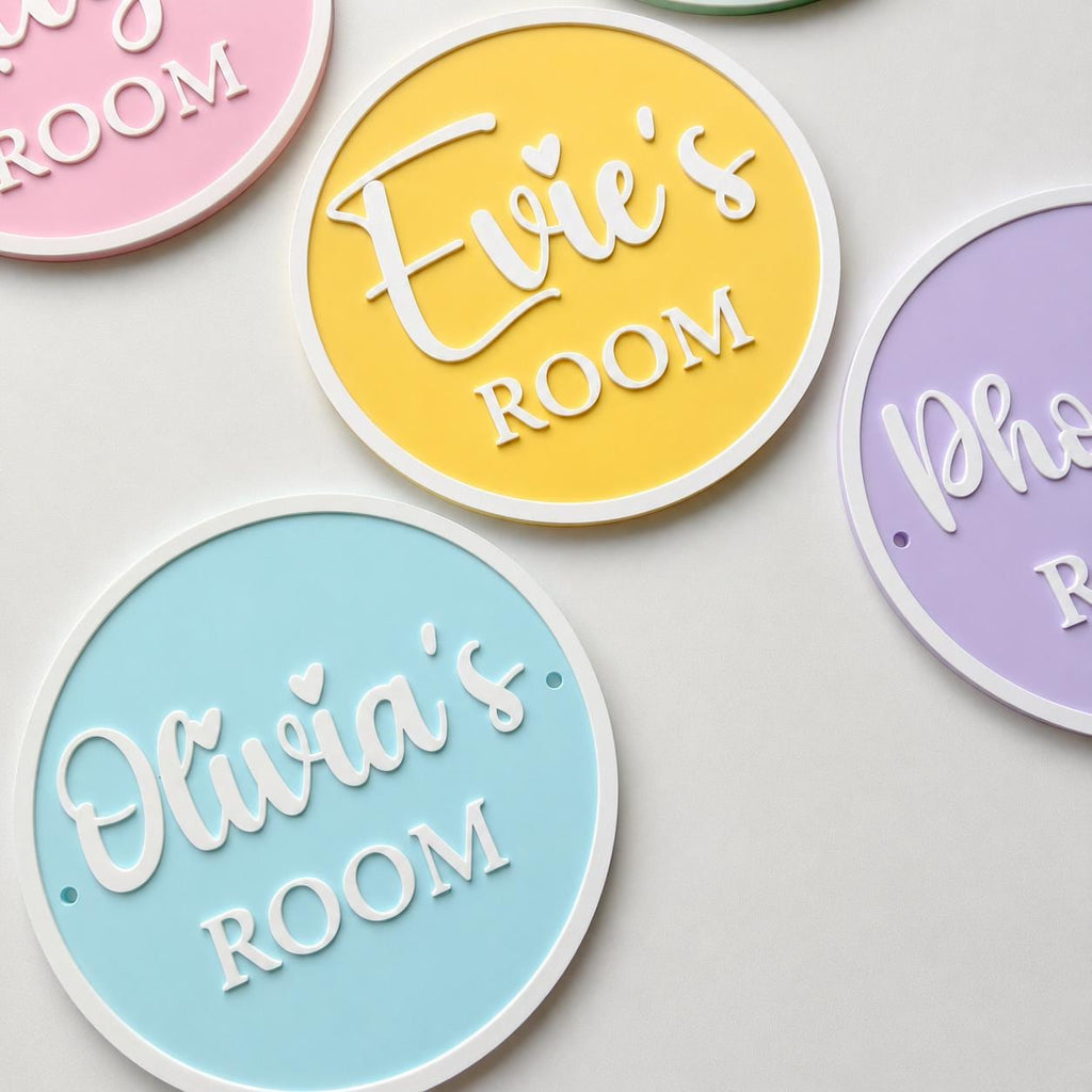 Personalised Name Door Sign – Custom Girls Bedroom Pink Decoration Plate Plaque