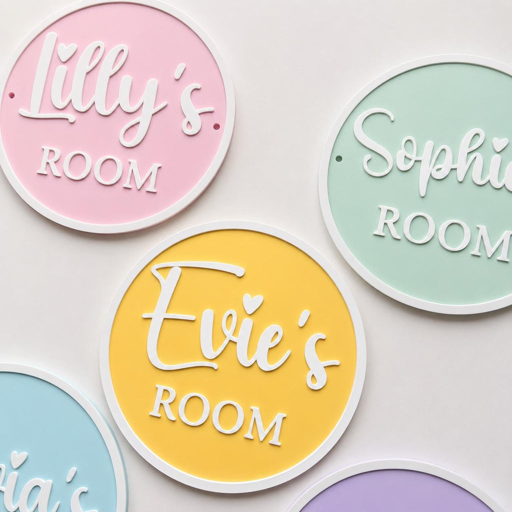 Personalised Name Door Sign – Custom Girls Bedroom Pink Decoration Plate Plaque