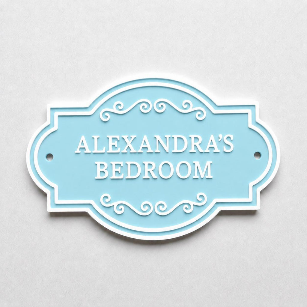 Personalised Kids Name Door Sign – Custom Girls Boys Bedroom Decoration Plate