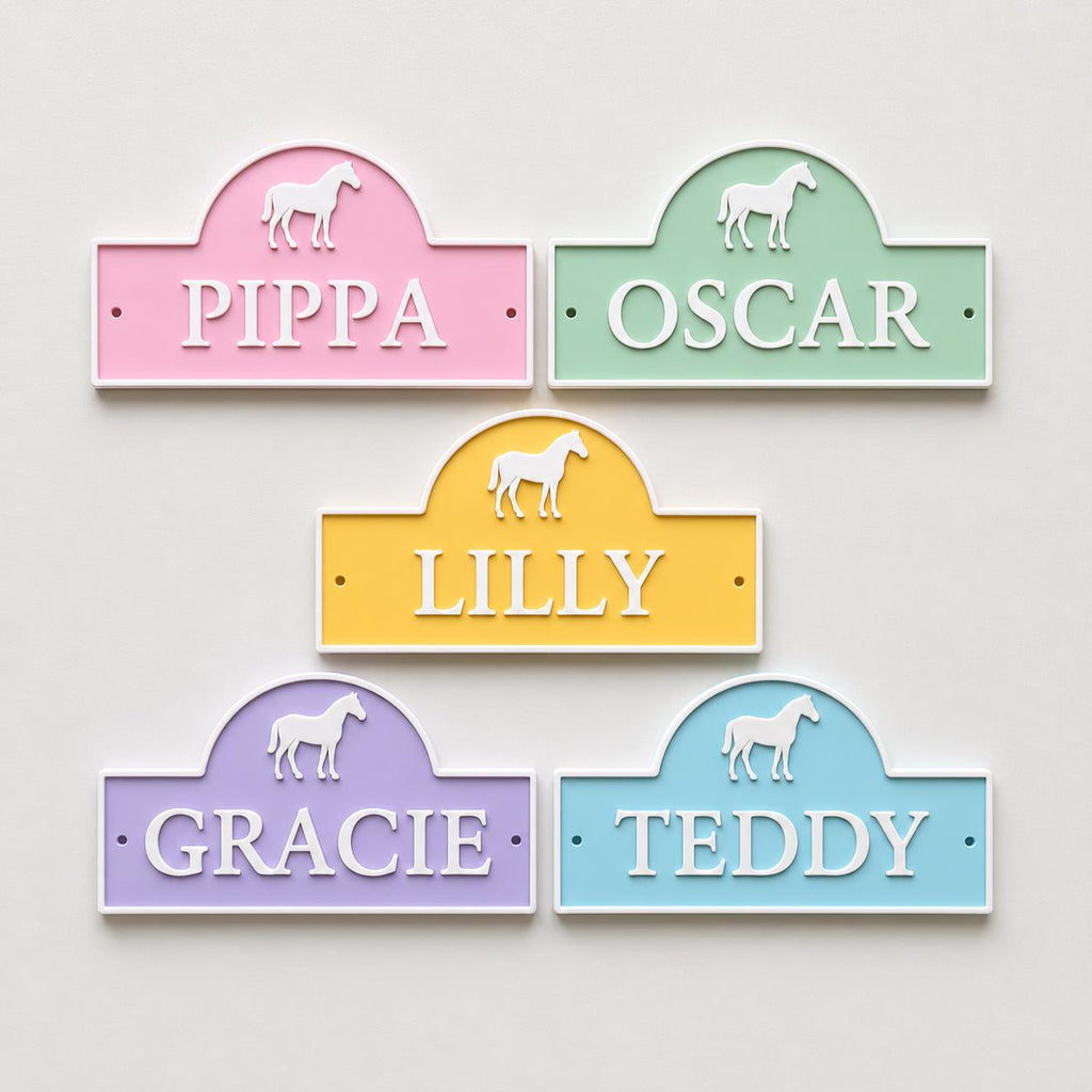 Personalised Name Horse Door Sign – Custom Girls Bedroom Decoration Plate Plaque