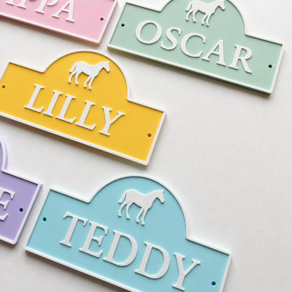 Personalised Name Horse Door Sign – Custom Girls Bedroom Decoration Plate Plaque