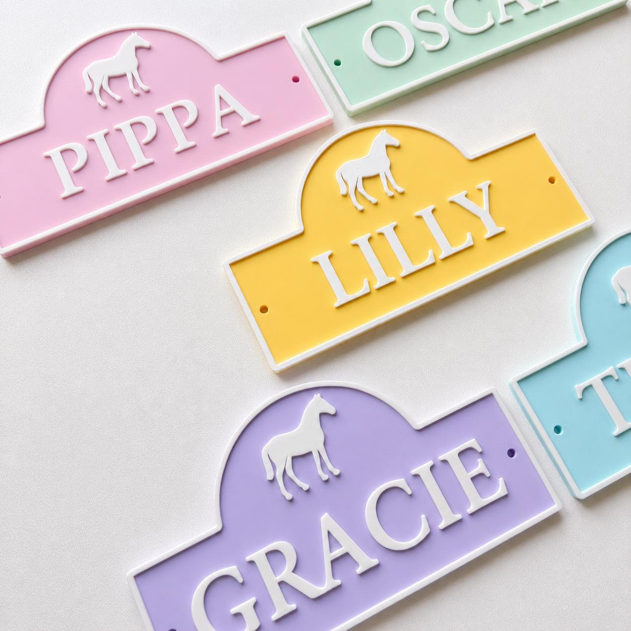 Personalised Name Horse Door Sign – Custom Girls Bedroom Decoration Plate Plaque