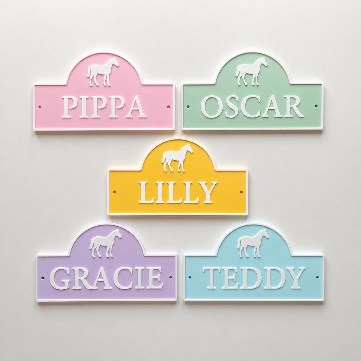Personalised Name Horse Door Sign – Custom Girls Bedroom Decoration Plate Plaque
