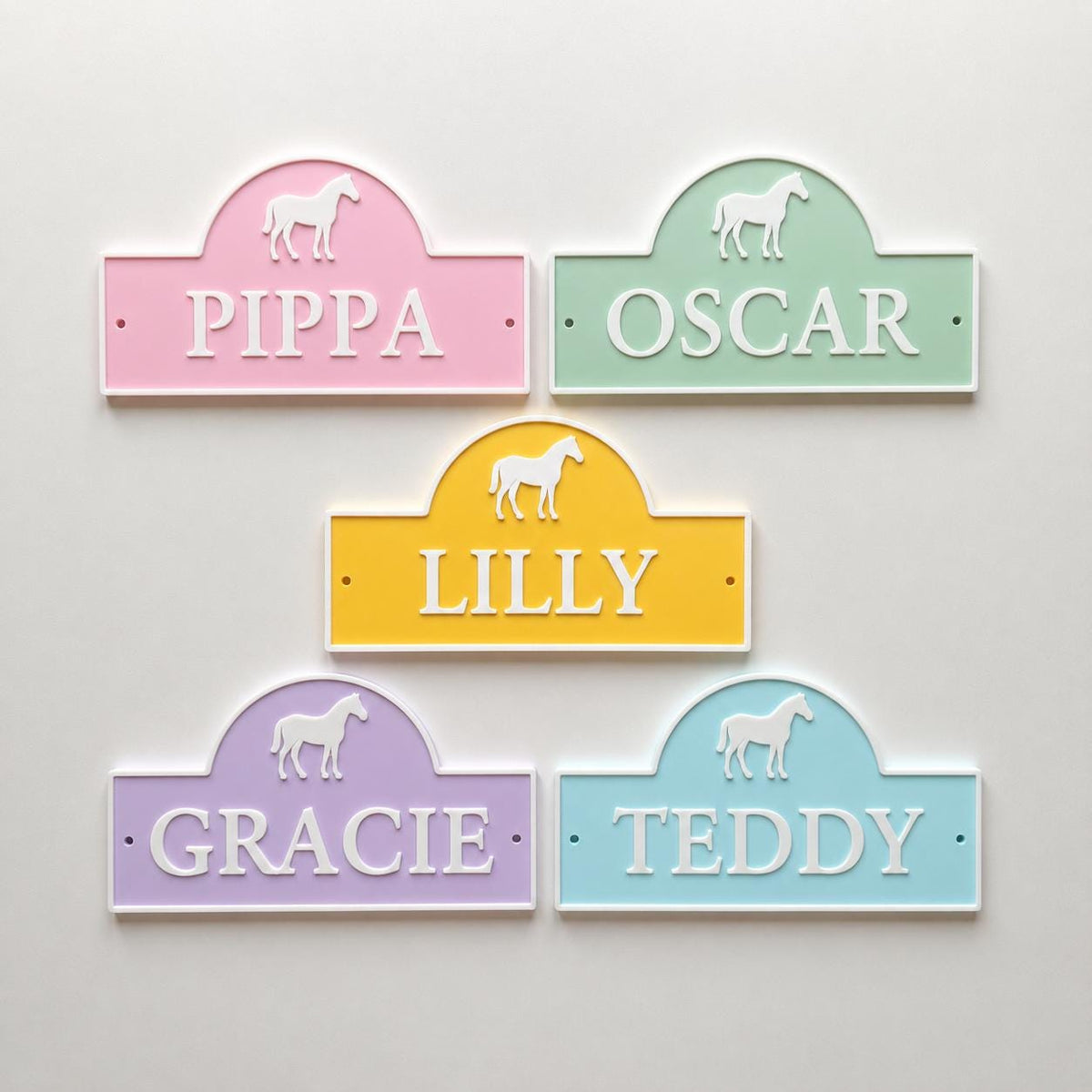 Personalised Name Horse Door Sign – Custom Girls Bedroom Decoration Plate Plaque