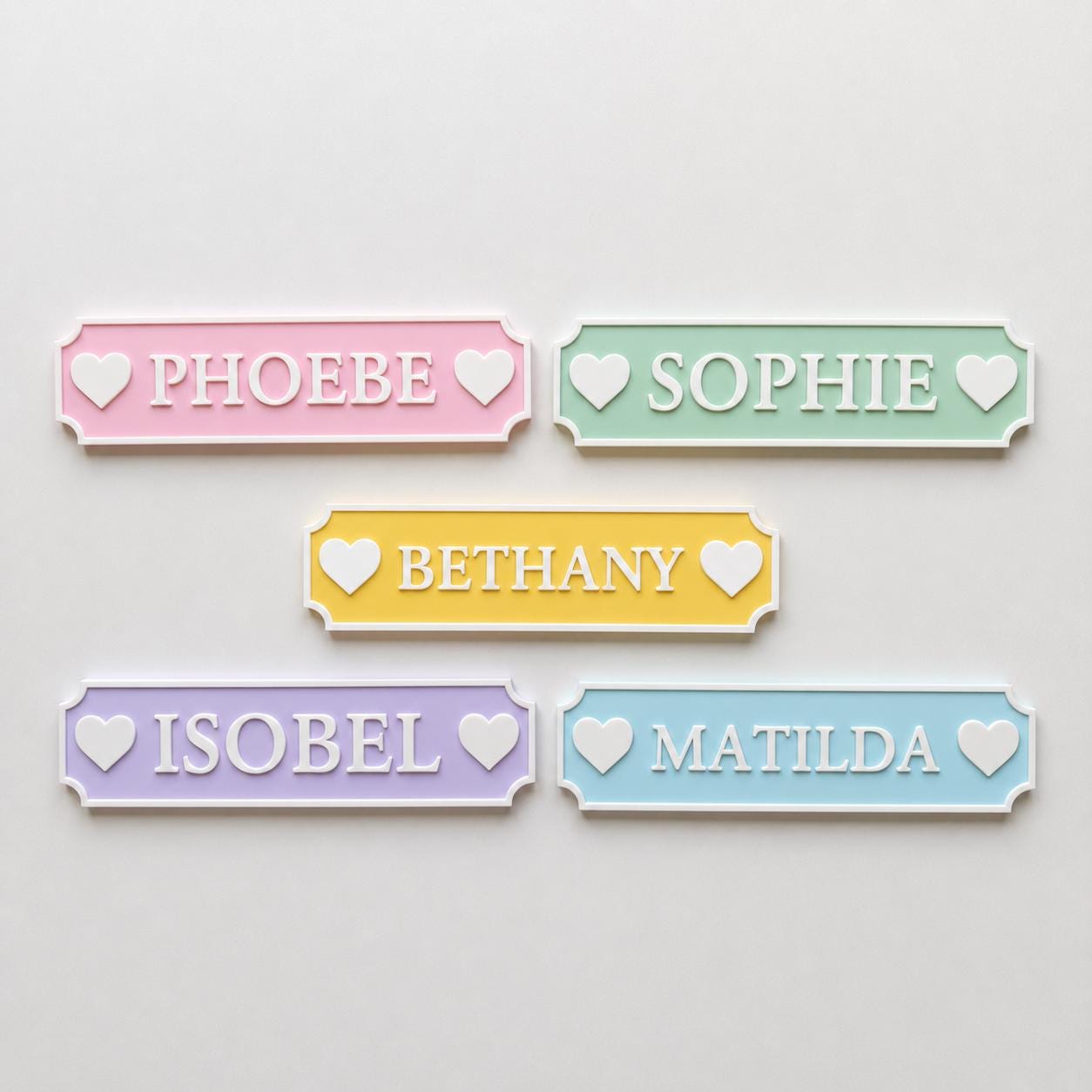 Personalised Name Door Sign – Custom Girls Bedroom Pink Decoration Plate Plaque