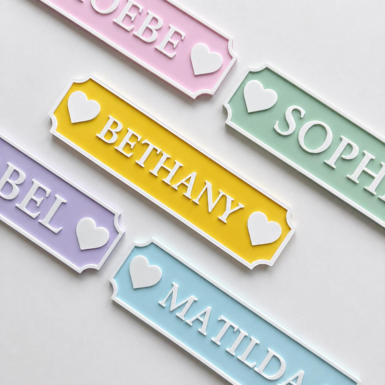 Personalised Name Door Sign – Custom Girls Bedroom Pink Decoration Plate Plaque