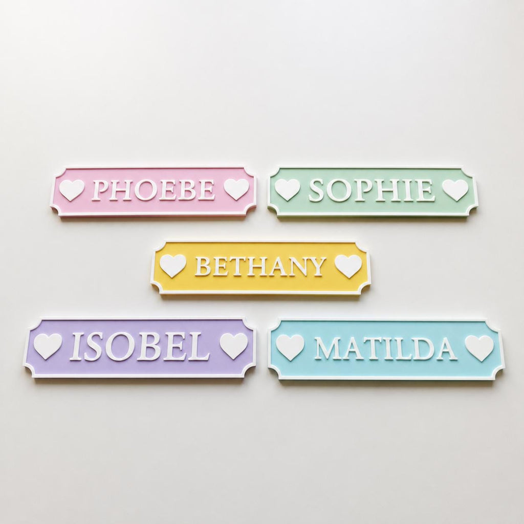 Personalised Name Door Sign – Custom Girls Bedroom Pink Decoration Plate Plaque