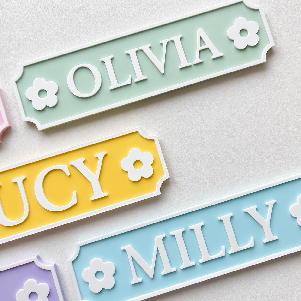Personalised Name Door Sign – Custom Girls Bedroom Pink Decoration Plate Plaque