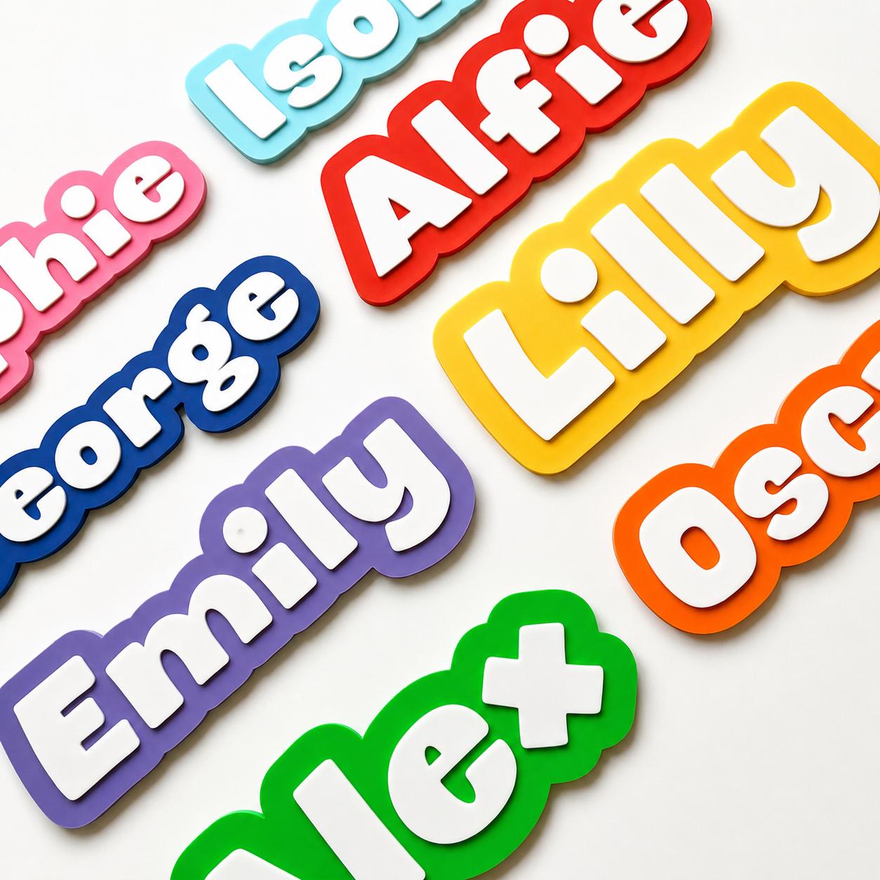 Personalised Kids Name Door Sign – Custom Girls Boys Bedroom Decoration Plate