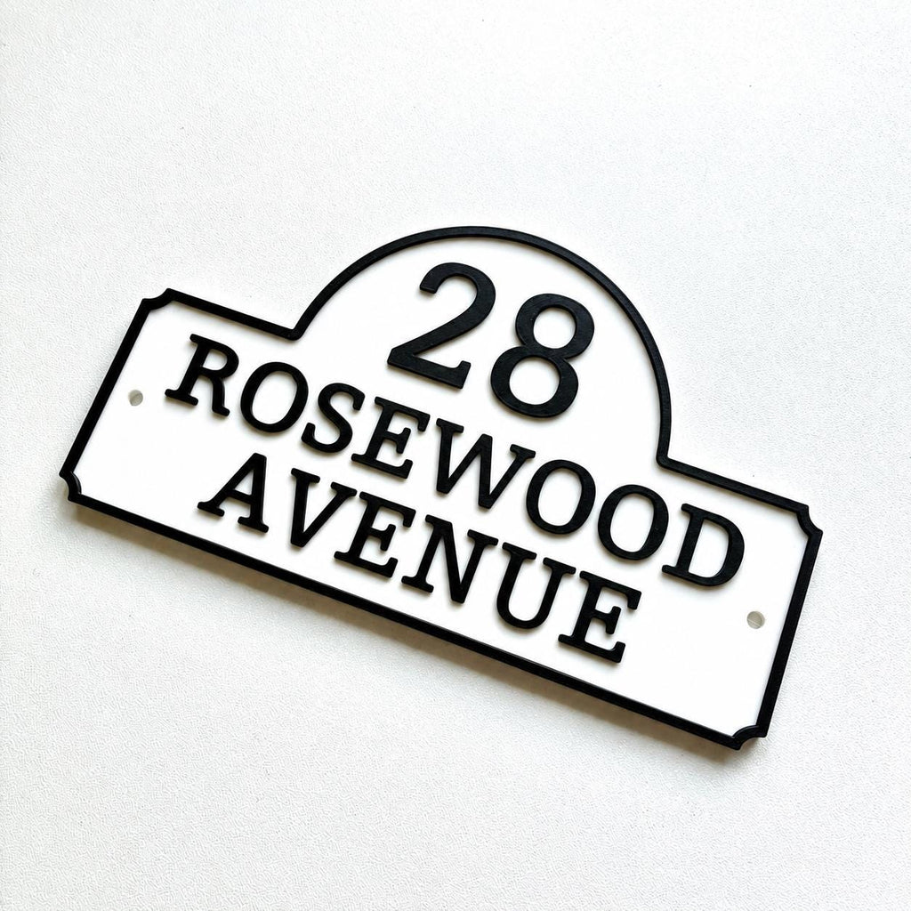 Personalised House Number Sign Custom Street Name Text Plaque Garden Wall Plate