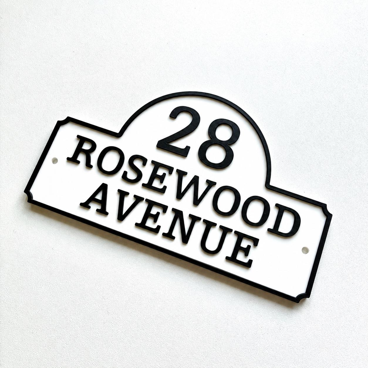 Personalised House Number Sign Custom Street Name Text Plaque Garden Wall Plate
