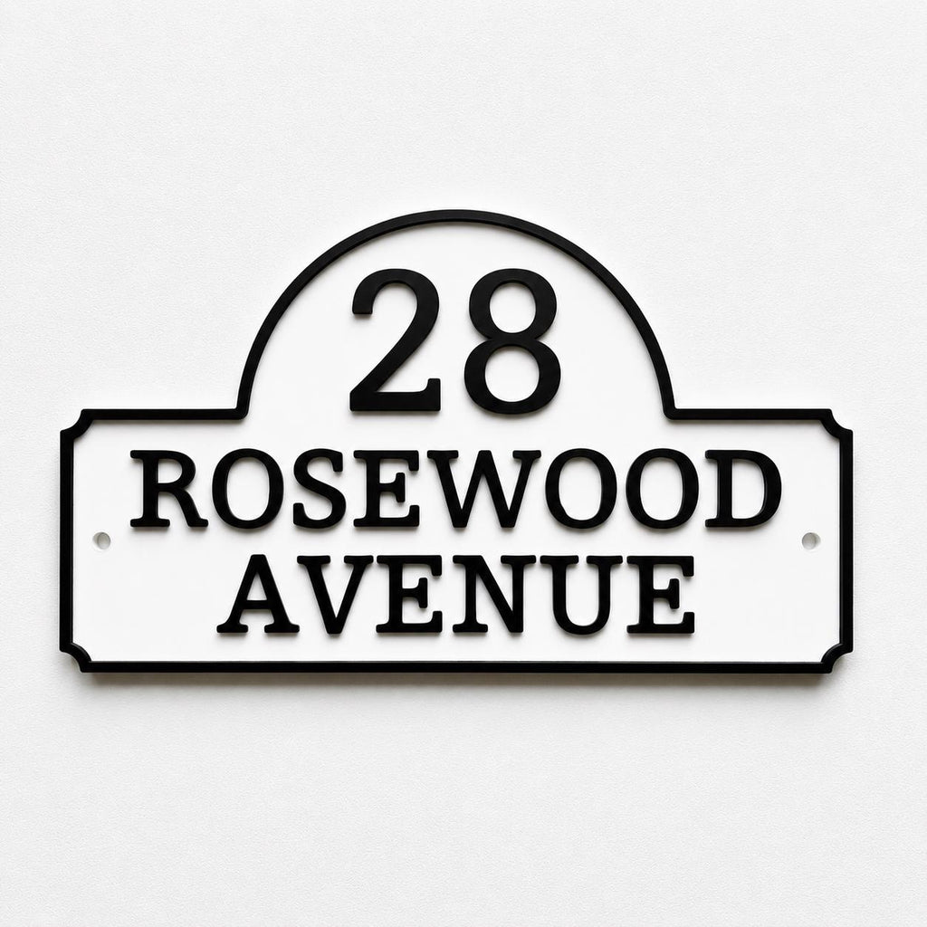 Personalised House Number Sign Custom Street Name Text Plaque Garden Wall Plate