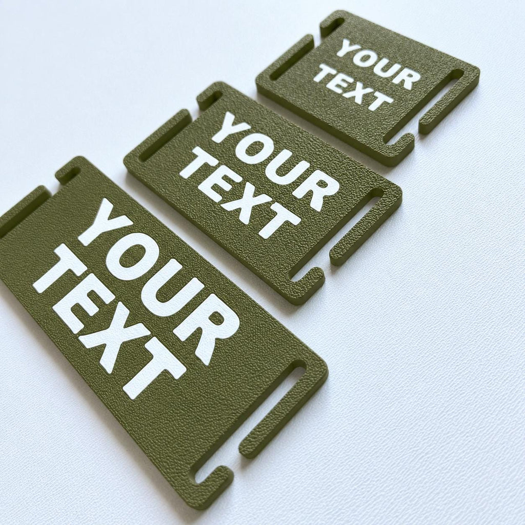 Personalised Text Molle Tag - Custom Plastic Badge Patch for Tactical Backpack Webbing Straps