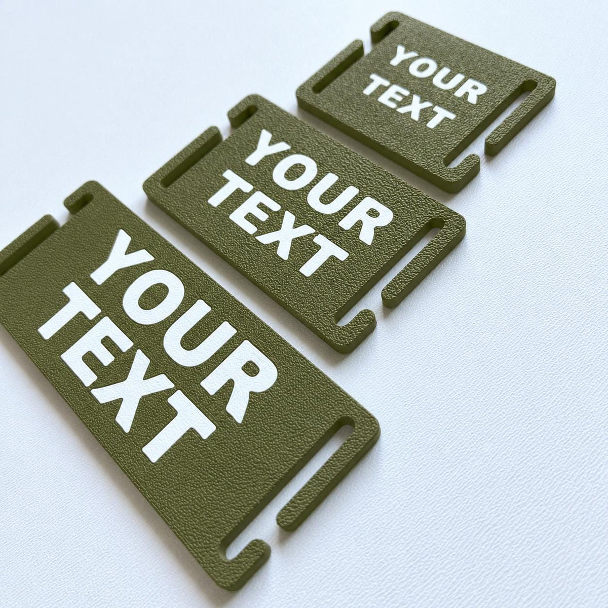 Personalised Text Molle Tag - Custom Plastic Badge Patch for Tactical Backpack Webbing Straps