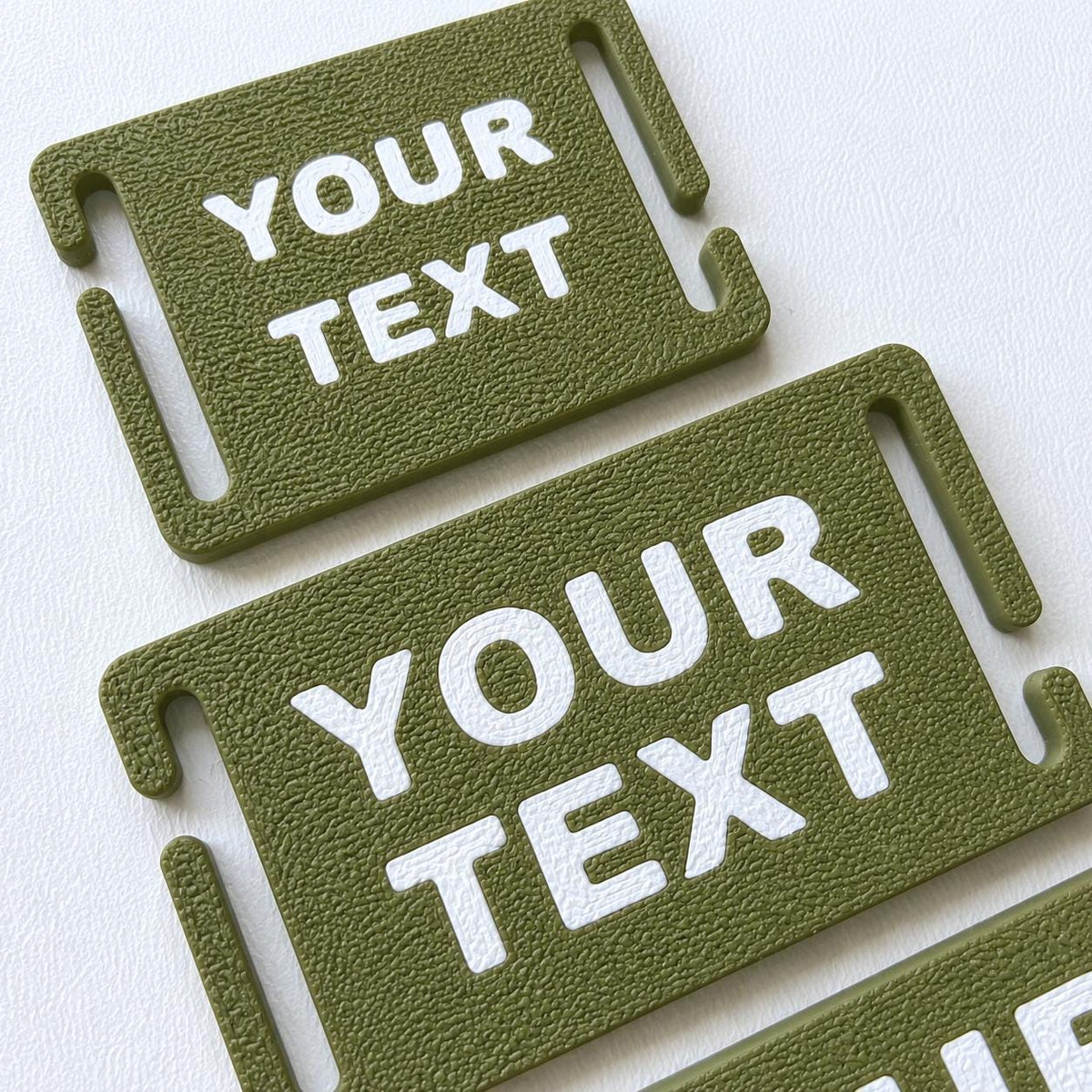 Personalised Text Molle Tag - Custom Plastic Badge Patch for Tactical Backpack Webbing Straps
