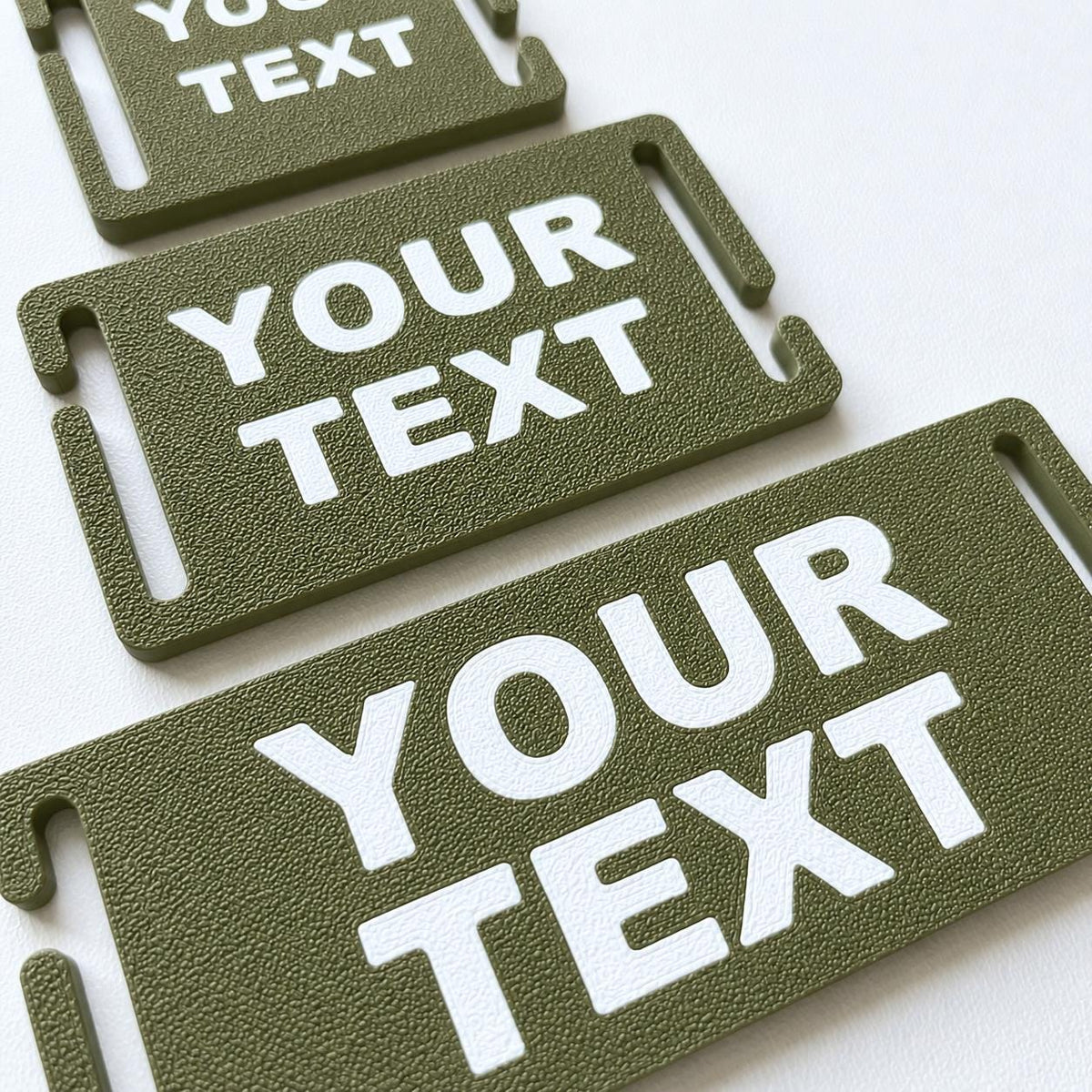 Personalised Text Molle Tag - Custom Plastic Badge Patch for Tactical Backpack Webbing Straps