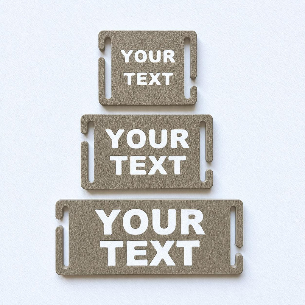 Personalised Text Molle Tag - Custom Plastic Badge Patch for Tactical Backpack Webbing Straps