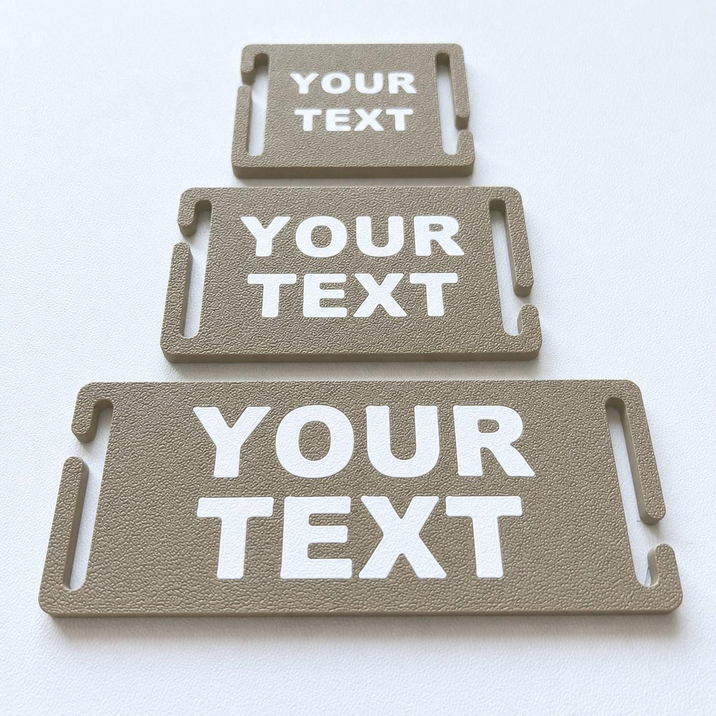 Personalised Text Molle Tag - Custom Plastic Badge Patch for Tactical Backpack Webbing Straps