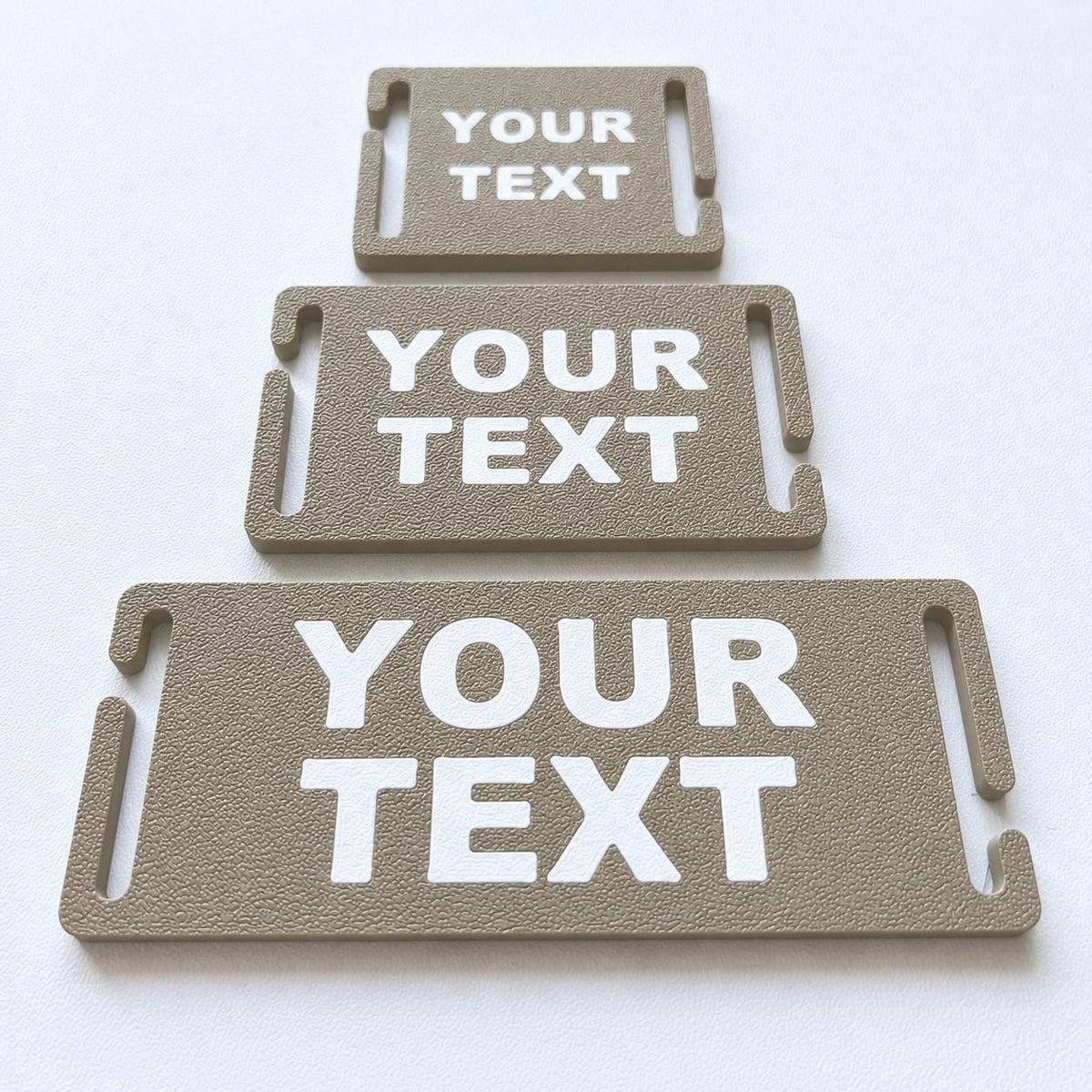 Personalised Text Molle Tag - Custom Plastic Badge Patch for Tactical Backpack Webbing Straps