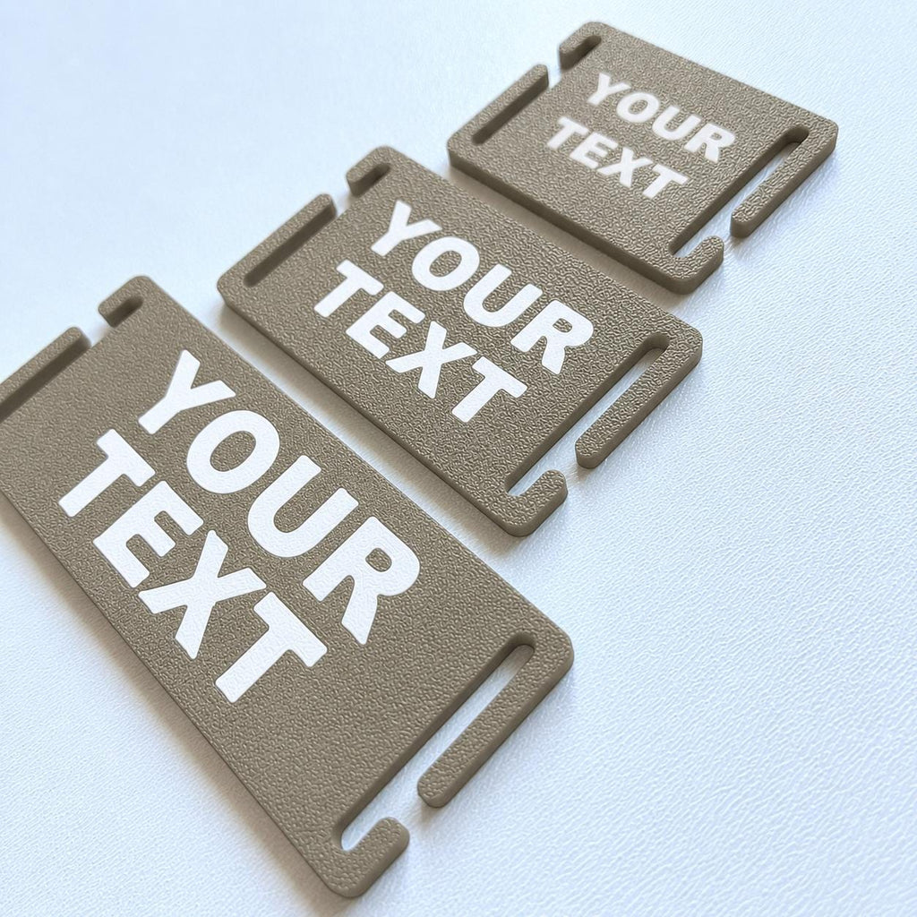 Personalised Text Molle Tag - Custom Plastic Badge Patch for Tactical Backpack Webbing Straps