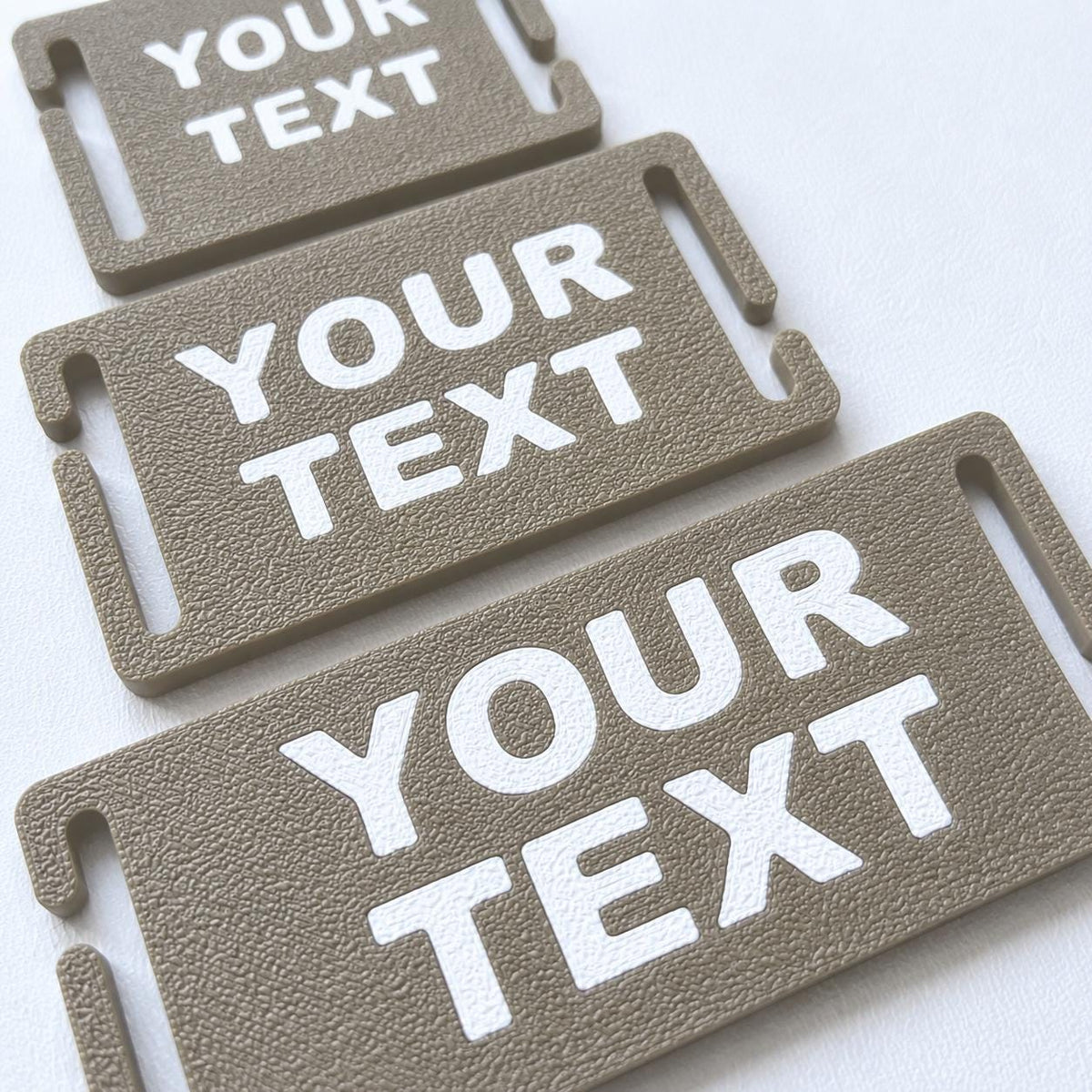 Personalised Text Molle Tag - Custom Plastic Badge Patch for Tactical Backpack Webbing Straps