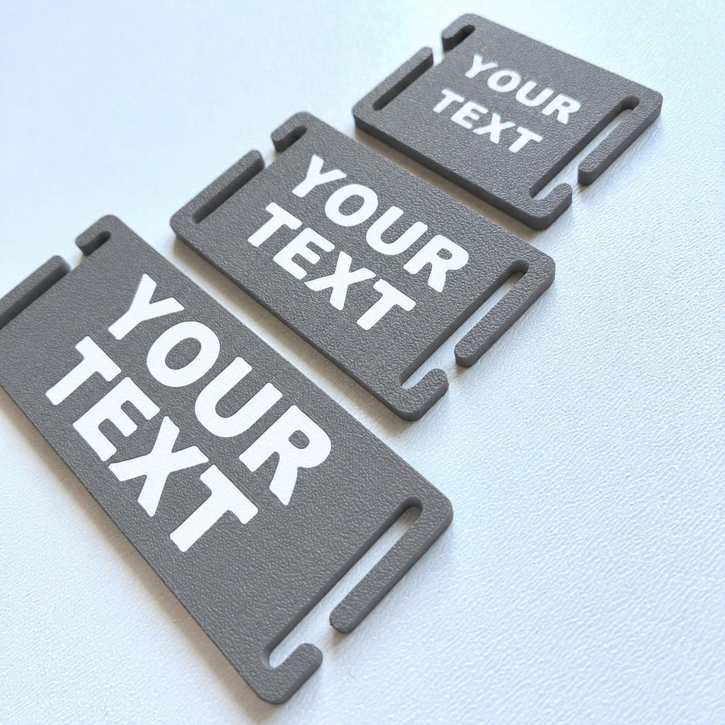 Personalised Text Molle Tag - Custom Plastic Badge Patch for Tactical Backpack Webbing Straps