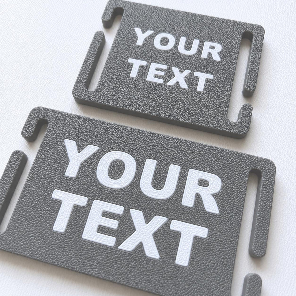 Personalised Text Molle Tag - Custom Plastic Badge Patch for Tactical Backpack Webbing Straps