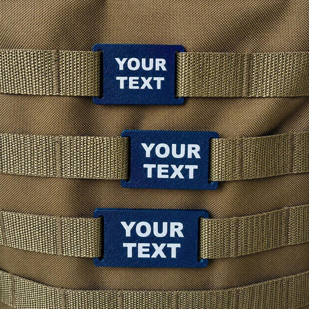 Personalised Text Molle Tag - Custom Plastic Badge Patch for Tactical Backpack Webbing Straps